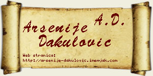 Arsenije Dakulović vizit kartica